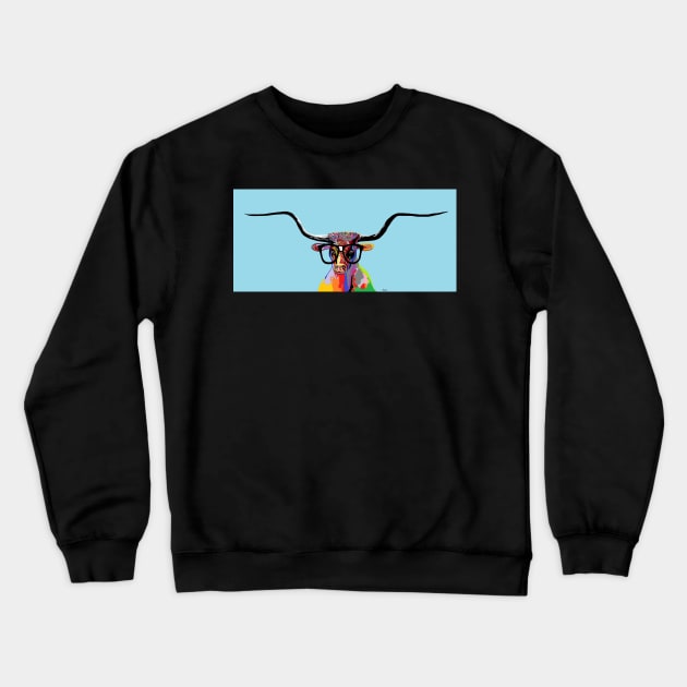 Hip Longhorn Crewneck Sweatshirt by EloiseART